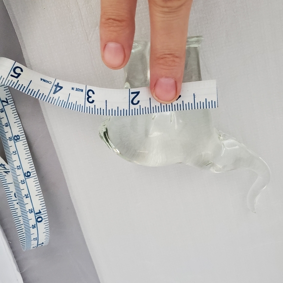 Elephant Clear Glass Standing Trunk Up - Picture 9 of 9